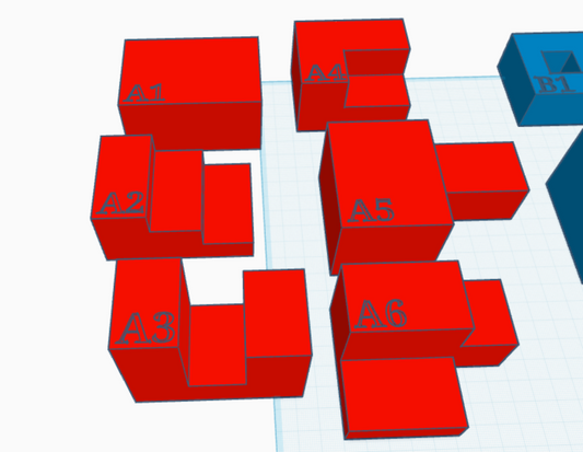 Toy Blocks Group A 3D Printed Multipurpose Educational Learning Tools for Drawing, Measuring, Building