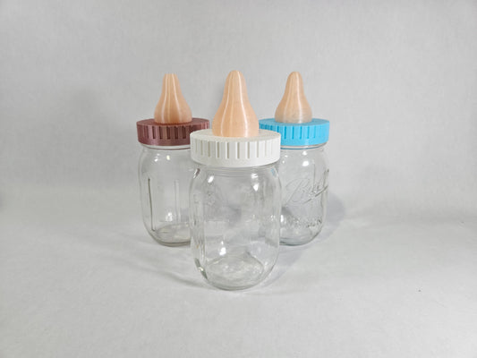 Baby Bottle Mason Jar Lid | Custom 3D Printed Ball Jar Topper | Decoration