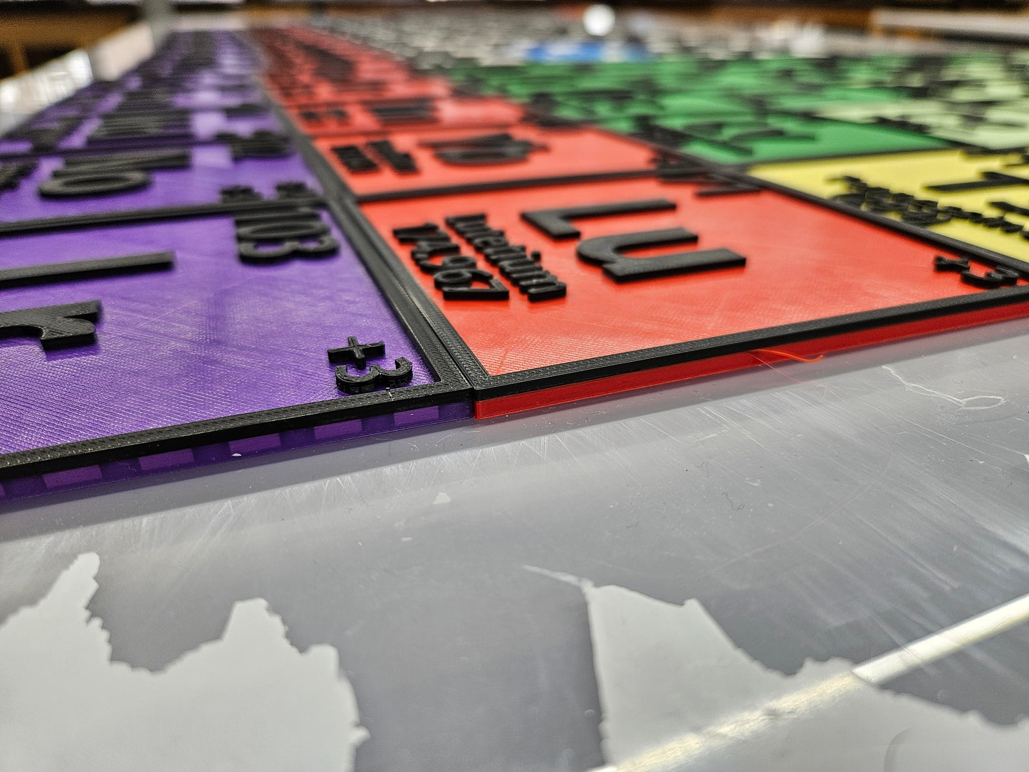 Periodic Table 3D Printed Custom Color Full Table and Individual Tiles Wall Art Science Model