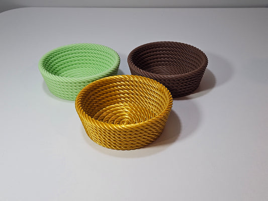 Rope Basket 3D Printed Coiled Bowl For Keys Jewelry Crafts Coins Toys