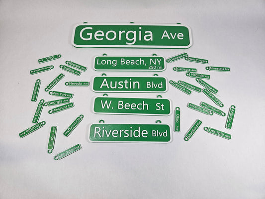 Custom Street Sign Wall Art | Name Plate Table Decoration Home Decor Keychain | 3D Printed Personalized | Wedding Birthday Party Dorm