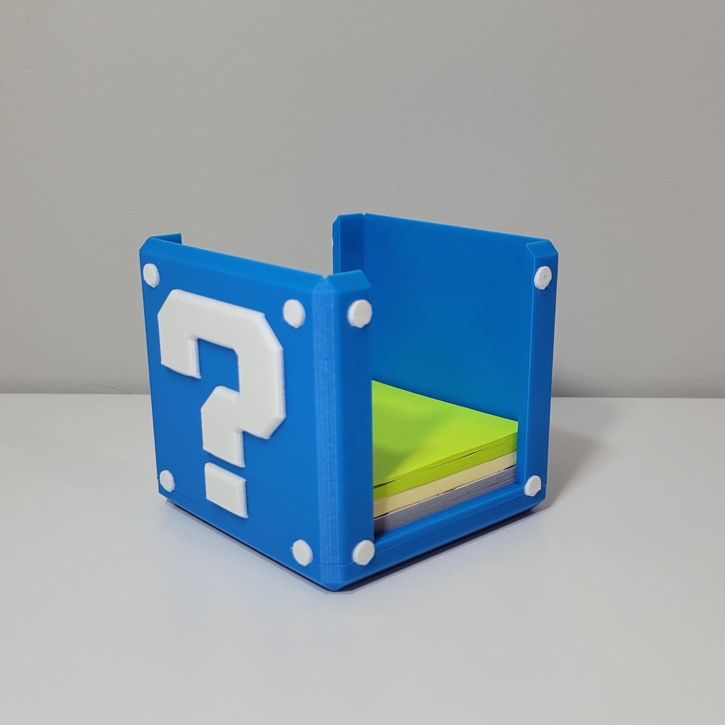 Super Mario Question Block Sticky Note Holder - Post It Note Desk Organizer