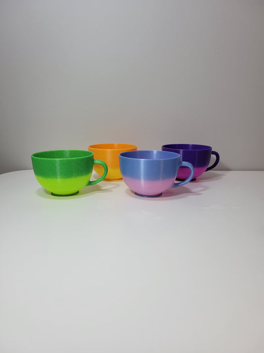 Color Changing Tea Cups 3D Printed Mug Plastic Kids Tea Party Pool Bath Toys
