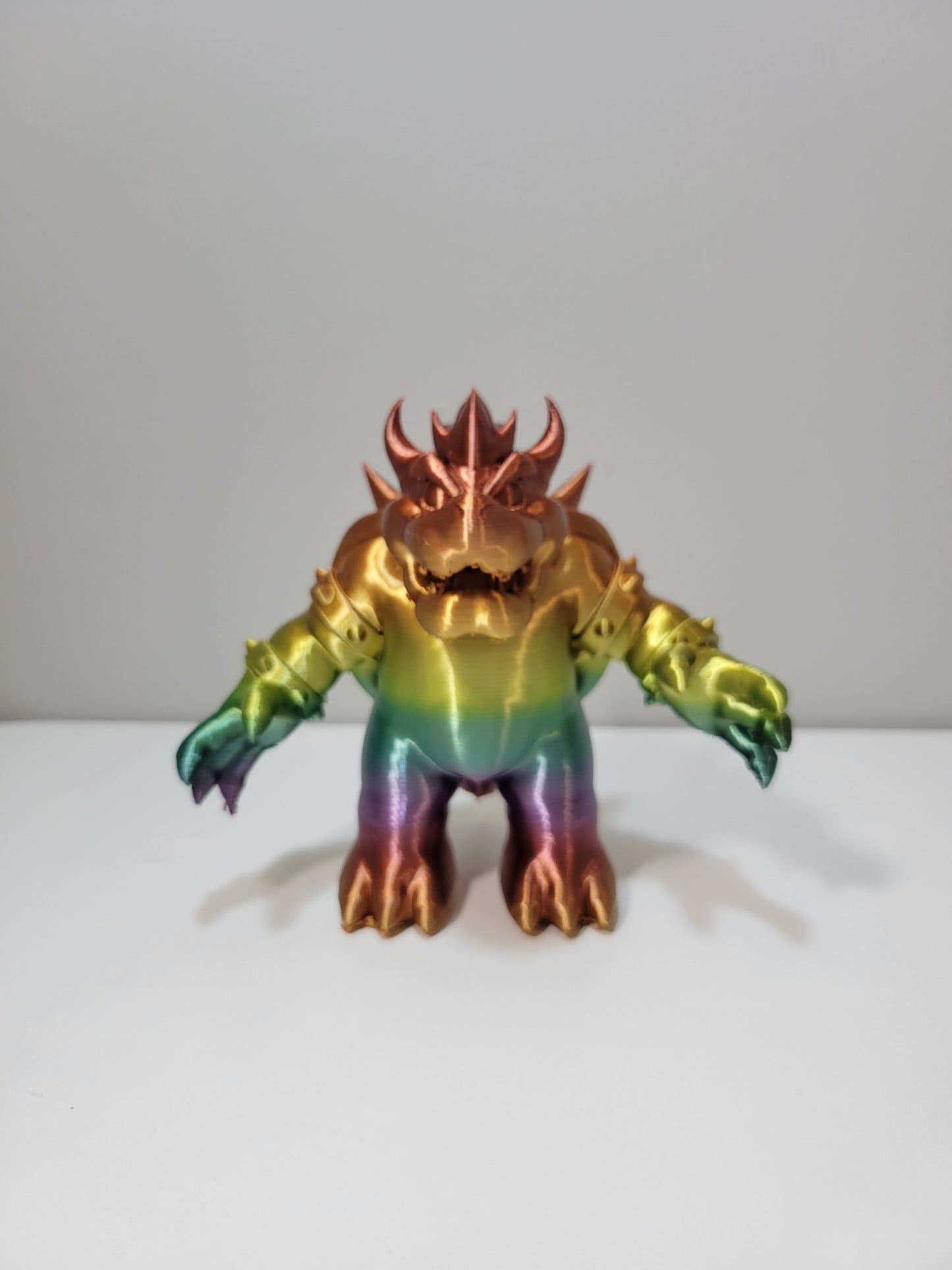 Bowser Super Mario Bros Rainbow 3D Printed Figure Sculpture Video Game Movie Fan Gift