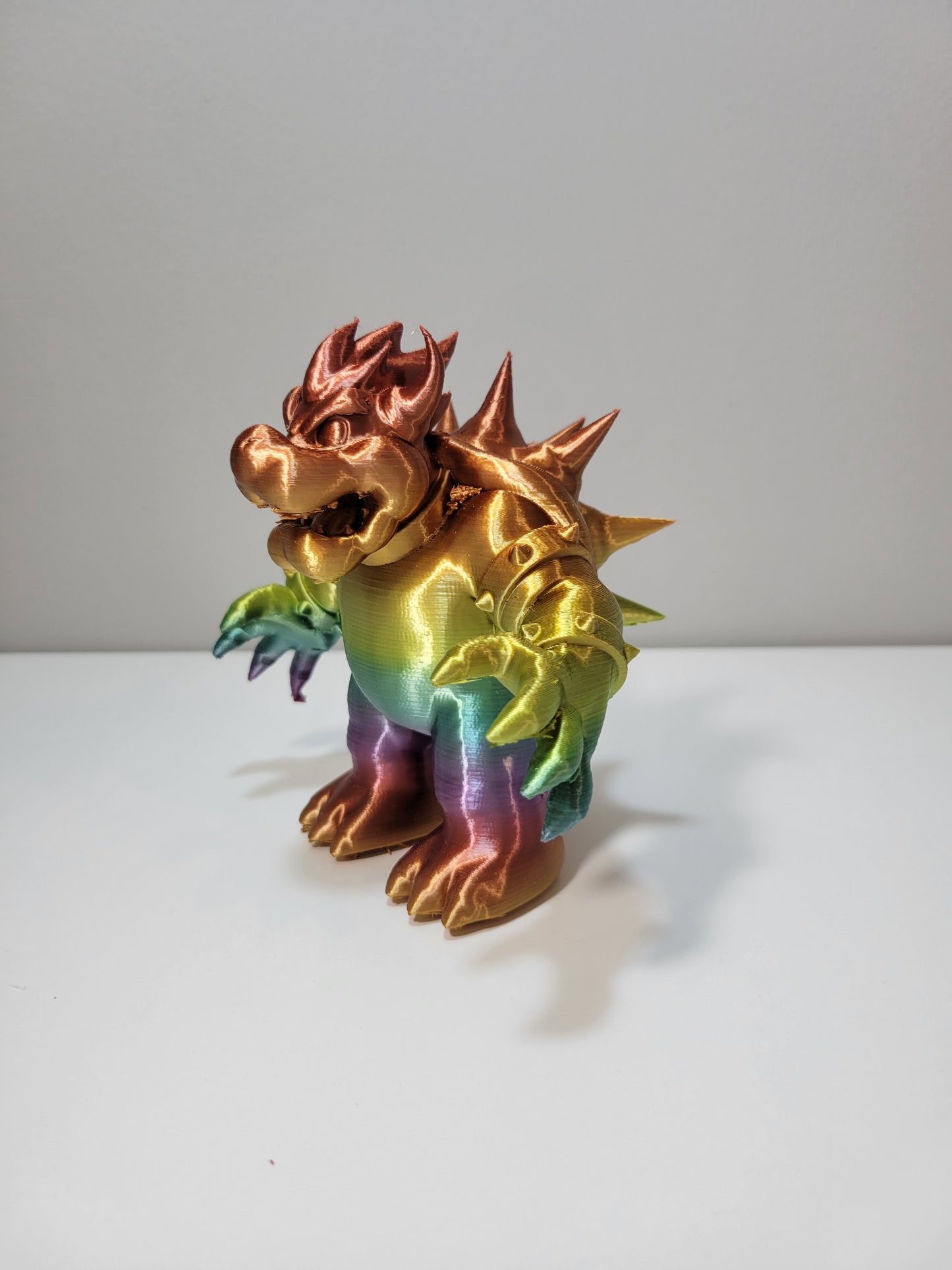 Bowser Super Mario Bros Rainbow 3D Printed Figure Sculpture Video Game Movie Fan Gift