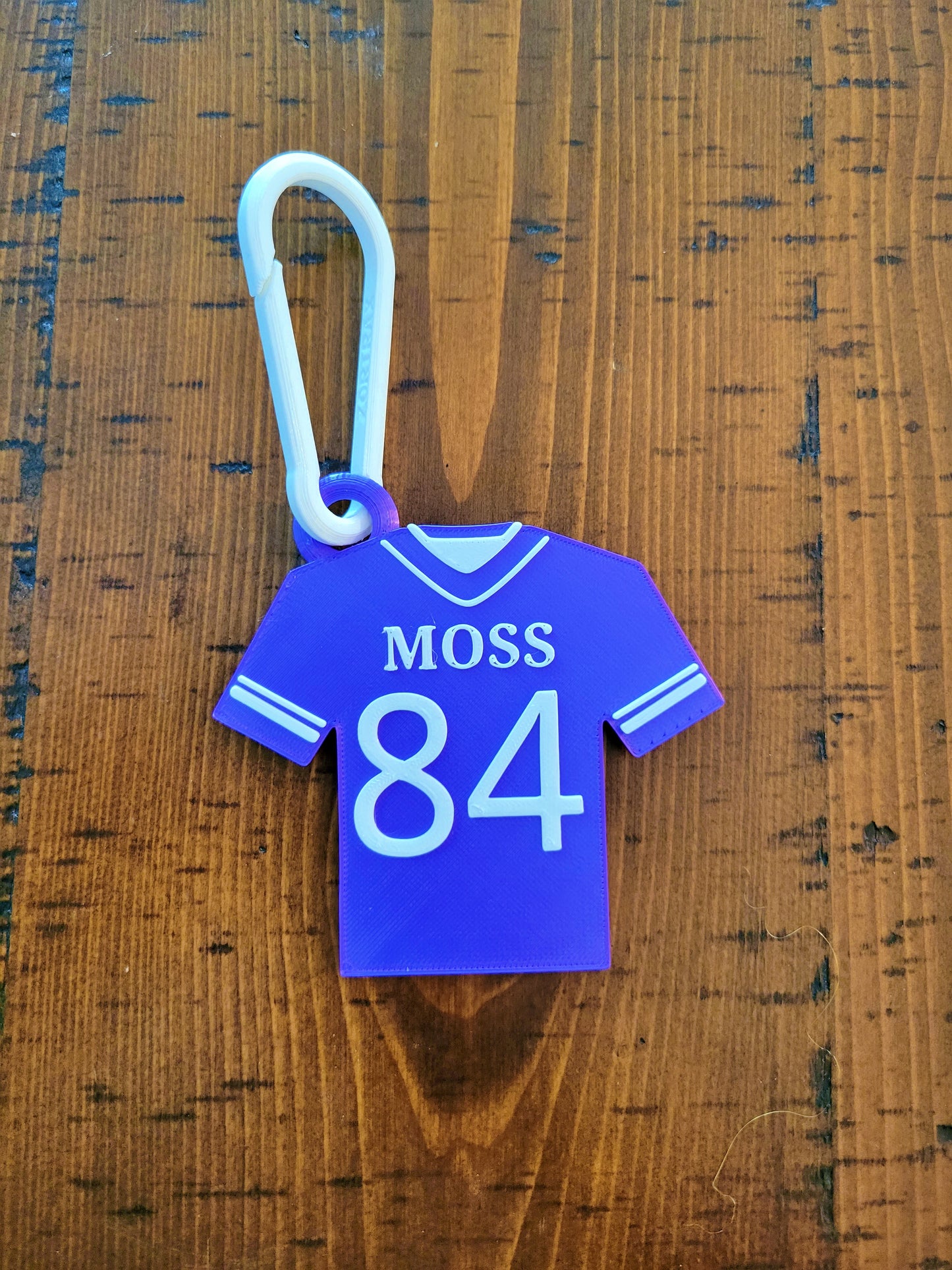 Personalized Sports Jersey Key Chain Name and Number Custom 3D Print