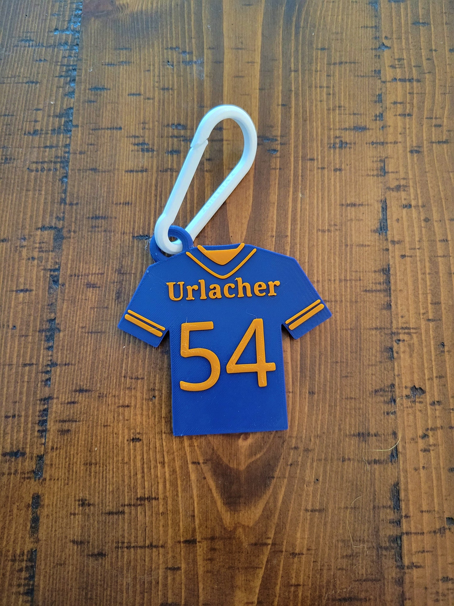 Personalized Sports Jersey Key Chain Name and Number Custom 3D Print