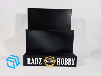 Custom Logo XXXL Trading Card Holder Display Stand Stadium Wall Style Single Double Triple Level for Baseball Football Soccer, MMA, Pokemon