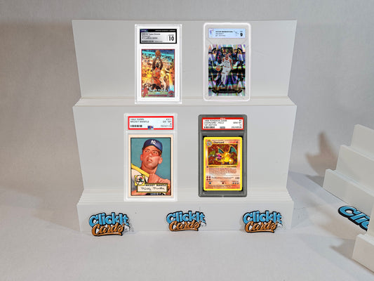 Custom Trading Card Display Stand Wall Stadium Style Holder for Graded Slabs Live Stream Breaks Rips