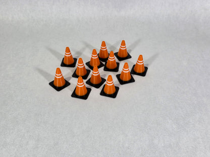 Cute Mini Traffic Cone (12 pack) | Tiny Safety Pylon for Dioramas,  Office Desk, Prank Wars, Model Scenery, Gift Bags, Classroom Prizes