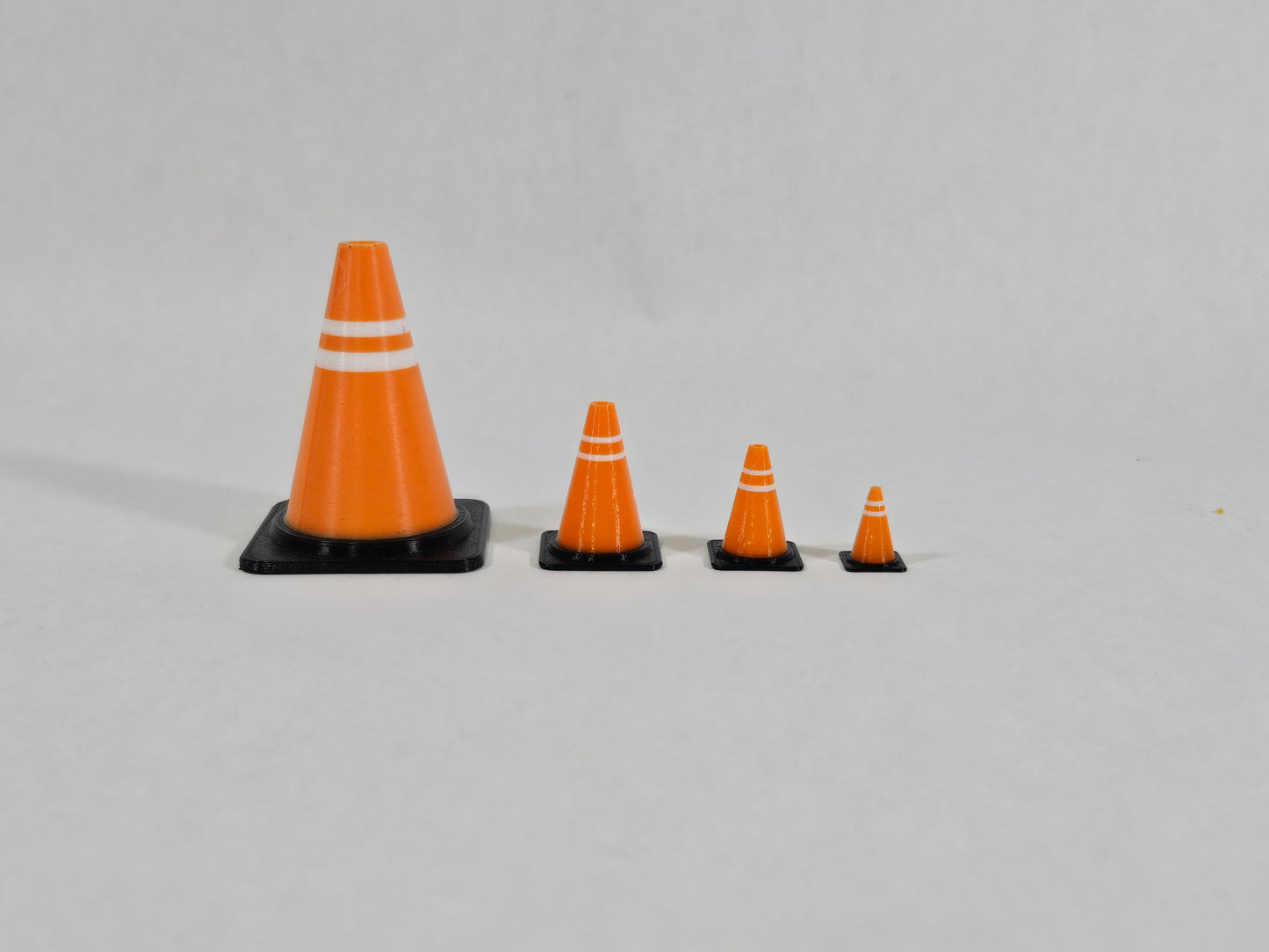 12 pack Mini Traffic Cones Custom Colors | 3D Printed Tiny Safety Pylon | Miniature RC Car Accessory