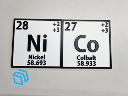 Periodic Table 3D Printed Custom Color Full Table and Individual Tiles Wall Art Science Model