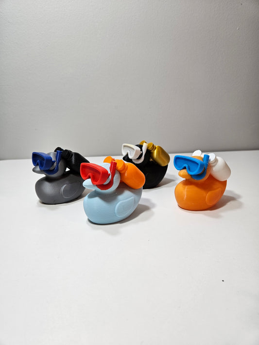 Scuba Ducks 3D Printed Plastic Toy Cute Figure