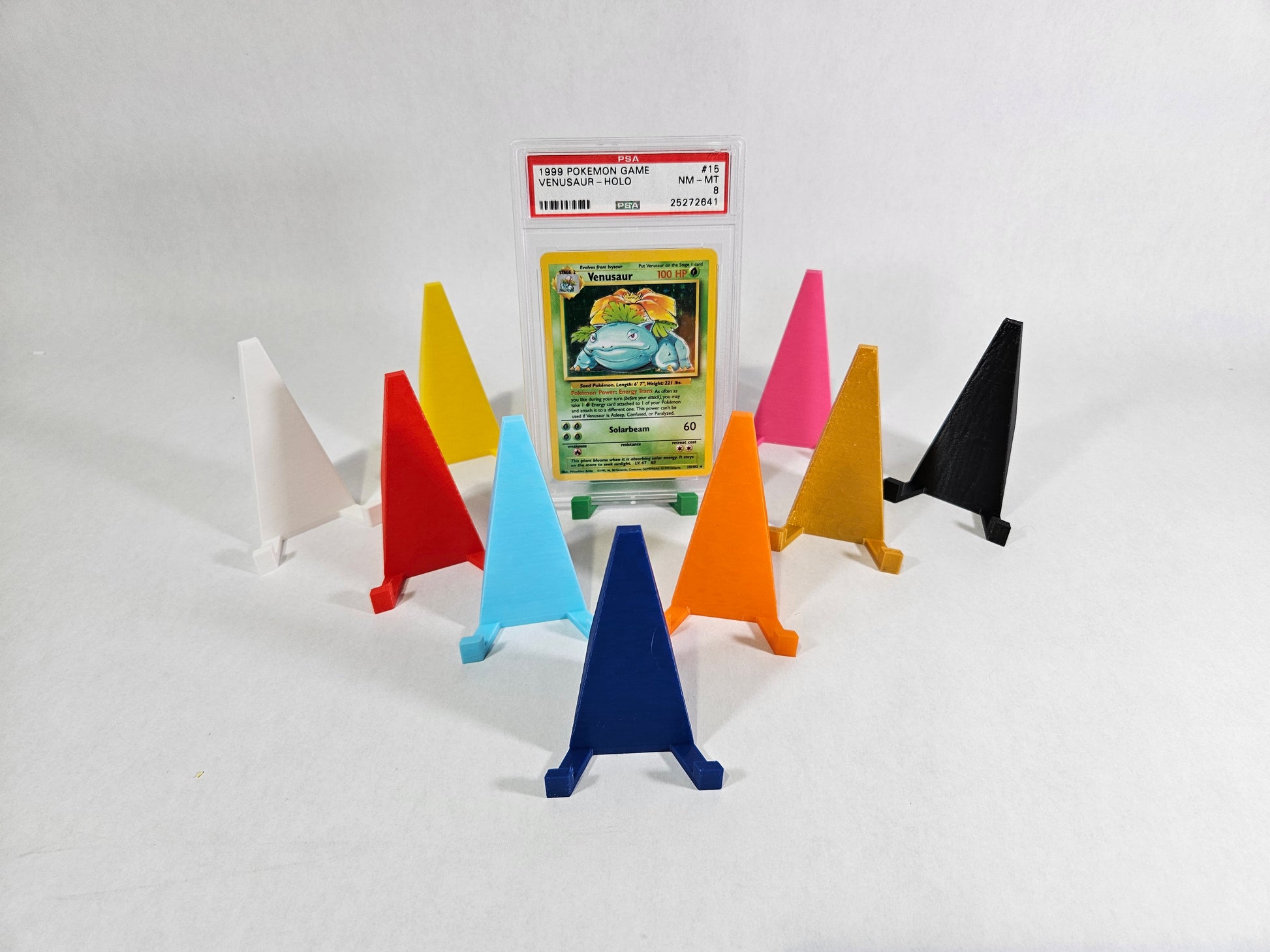 Simple Trading Card Display Stand 3D Printed Slab Holder Gold Simple Trading Card Display Stand 3D Printed Slab Holder Gold
