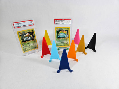 Simple Trading Card Display Stand 3D Printed Slab Holder Gold Simple Trading Card Display Stand 3D Printed Slab Holder Gold