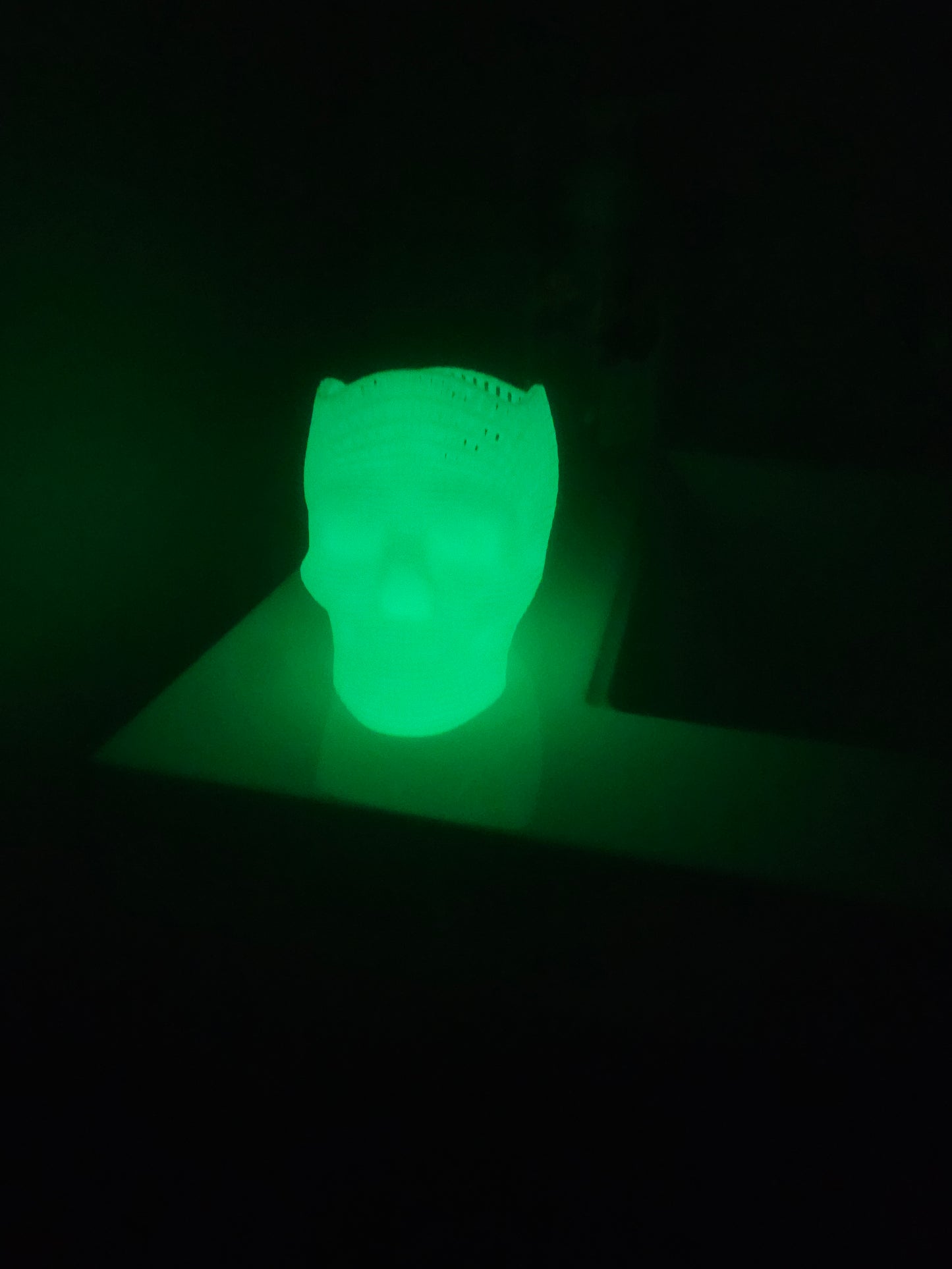 Glow in the Dark Skull Pencil Holder - Wire Frame - 3D Printed