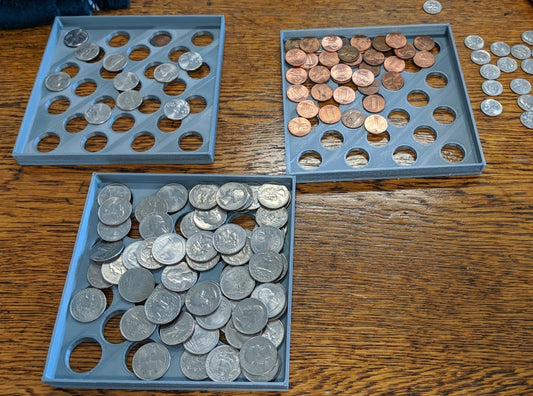 Coin Sorter - 3D Printed Change Separator 3 pack Quarters Nickels Dimes Pennies