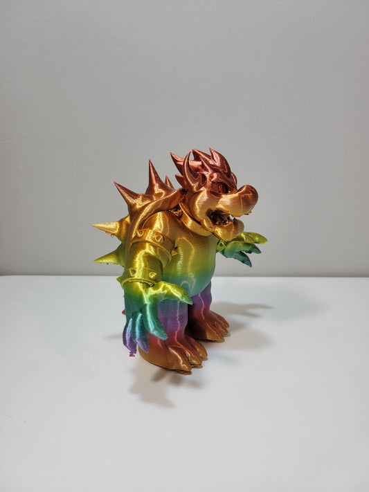 Bowser Super Mario Bros Rainbow 3D Printed Figure Sculpture Video Game Movie Fan Gift