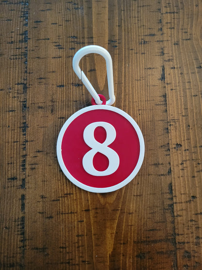 Personalized Sports Bag Tag Number and Name Key Chain