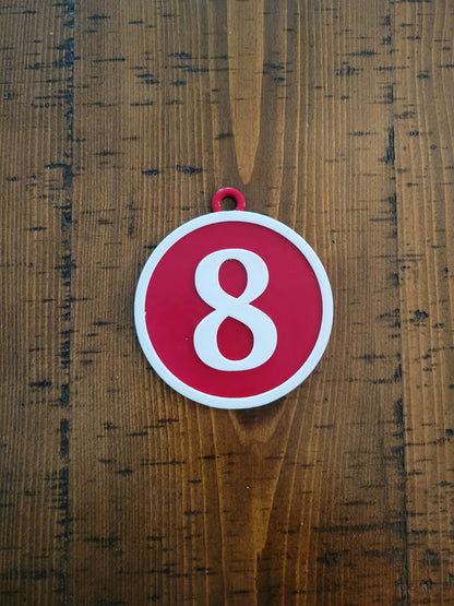 Personalized Sports Bag Tag Number and Name Key Chain